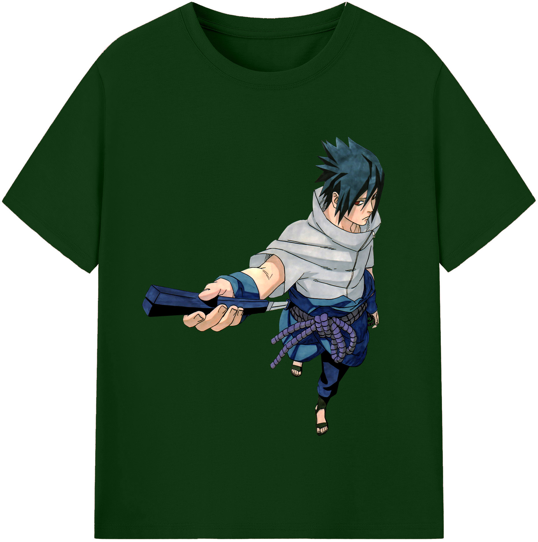（画像用） NARUTO -ナルト- うちは サスケ Uchiha Sasuke 綿100％半袖Tシャツ（フロントプリント）